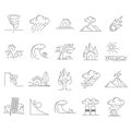 Set of natural disaster icons. Vector illustration decorative design Royalty Free Stock Photo