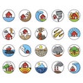 Set of natural disaster icons. Vector illustration decorative design Royalty Free Stock Photo