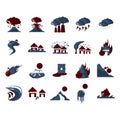 Set of natural disaster icons. Vector illustration decorative design Royalty Free Stock Photo