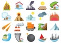 Set of natural disaster icons. Vector illustration decorative design Royalty Free Stock Photo