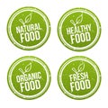 Set of natural Food Badges. Healthy, Organic, Fresh Food. Vector hand drawn Signs. Can be used for packaging Design. Royalty Free Stock Photo