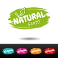 Set of Natural food badges. Vector hand drawn labels.