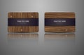 Set natural gift cards. Wooden credit cards templates