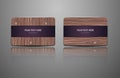 Set natural gift cards. Wooden credit cards templates