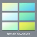 Set of natural gradients in blue and green colors Royalty Free Stock Photo