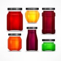 Set of jars with jam Royalty Free Stock Photo