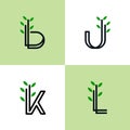 Set Of Natural Logo Letters