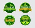 Set of natural and organic product labels, fresh farm food badges Royalty Free Stock Photo