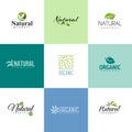 Set of natural and organic products logo templates. Leaves