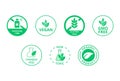 Set of natural products symbols. Concept of packaging and ecology. Royalty Free Stock Photo