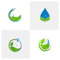 Set of Nature Clean logo vector template, Creative Clean logo design concepts Royalty Free Stock Photo