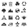 Set of nature and eco icons in simple design. Vector illustration Royalty Free Stock Photo