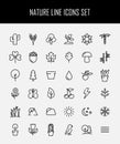 Set of nature icons in modern thin line style. Royalty Free Stock Photo