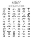 Set of nature icons in modern thin line style. Royalty Free Stock Photo