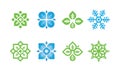 Set of Nature leaf logo, environment logo , ecology logo template designs, Lotus Wellness Logo Design Template Element Royalty Free Stock Photo
