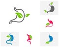 Set of Nature Stomach logo vector template, Creative stomach logo design concepts