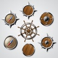 Set of Nautical design elements Royalty Free Stock Photo