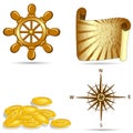 Set of the nautical icons Royalty Free Stock Photo