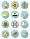 Set of nautical icons Royalty Free Stock Photo