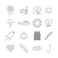 Set of nautical icons, vector illustration.