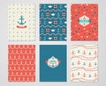 Set of Nautical and Marine Banners and Flyers. Royalty Free Stock Photo