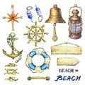 Set of nautical objects.