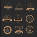 Set of nautical seafaring badges, labels and logos