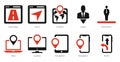 A set of 10 Navigation icons as road map, send, location