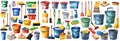 Set of necessary cleaning equoments Royalty Free Stock Photo