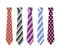 Set neck ties for business and casual attire.