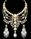 set of necklace and earrings, wedding female diamond