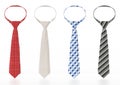 Set of neckties with various textures. 3D illustration Royalty Free Stock Photo