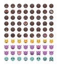 Set of negro emoticon vector