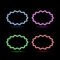 Set of neon banners on a black background. Royalty Free Stock Photo