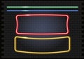 Set neon frames and luminous lines for decoration signboard