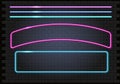 Set neon frames and luminous lines for decoration signboard