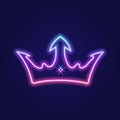 A set of neon gradient crowns. Vector illustration