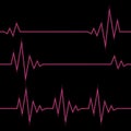 Set of neon Heartbeat or pulse. Vector illustration