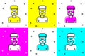 Set Nerd geek icon isolated on color background. Vector Royalty Free Stock Photo