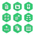 Set Network cloud connection, Browser files, Hierarchy organogram chart, Computer network, Cloud technology data Royalty Free Stock Photo