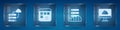 Set Network cloud connection, Loading data window, Server, Data, Web Hosting and Cloud technology transfer. Square glass Royalty Free Stock Photo
