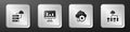 Set Network cloud connection, Monitor with graph chart, Cloud technology data transfer and Computer network icon. Silver Royalty Free Stock Photo