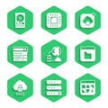 Set Network cloud connection, Server, Data, Web Hosting, Different files, Browser, Cloud computing lock, Search engine Royalty Free Stock Photo