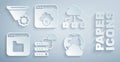 Set Network cloud connection, Cloud technology data transfer, Browser files, Social network, Failed access storage and Royalty Free Stock Photo
