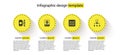 Set Neural network, Artificial intelligence AI, Binary code and Algorithm. Business infographic template. Vector Royalty Free Stock Photo