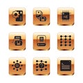 Set Neural network, Artificial intelligence AI, Chat bot, Processor CPU, Web developer programming code and robot icon Royalty Free Stock Photo