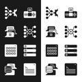 Set Neural network, Chat bot, Artificial intelligence AI, Binary code, Server, Data, Web developer programming and icon Royalty Free Stock Photo