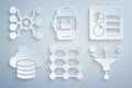 Set Neural network, Computer api interface, Cloud database, Funnel filter, Chat bot and icon. Vector Royalty Free Stock Photo