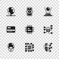 Set Neural network, Cyber security, Humanoid robot, Processor CPU, Hologram, Global technology, Computer vision and