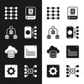 Set Neural network, Server, Data, Artificial intelligence AI, Cloud database, Web developer programming code, and Royalty Free Stock Photo